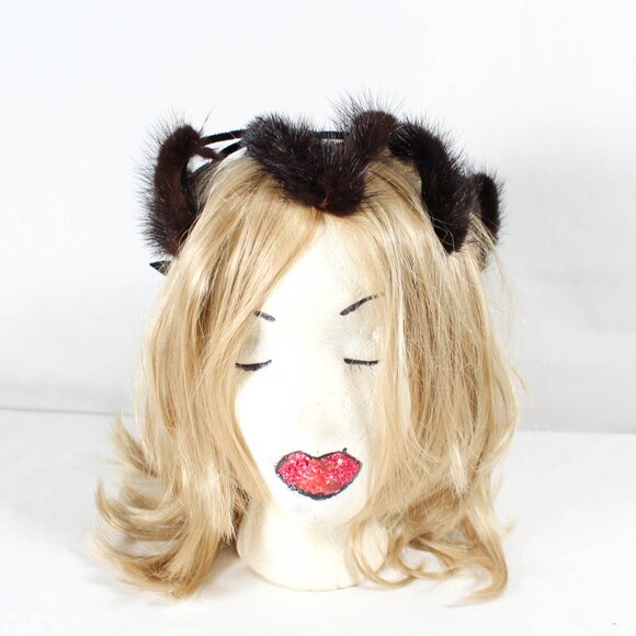 Vintage Avant Garde 1950s Wire & Fur Hat with Bow Union Made Spider Floral Style - Picture 5 of 16